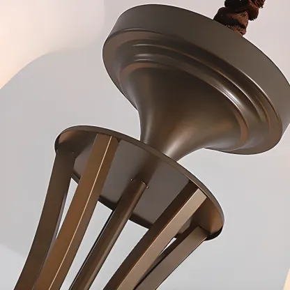 Multi-Light Vintage Metal Chandelier with White Glass Shade Image - 20