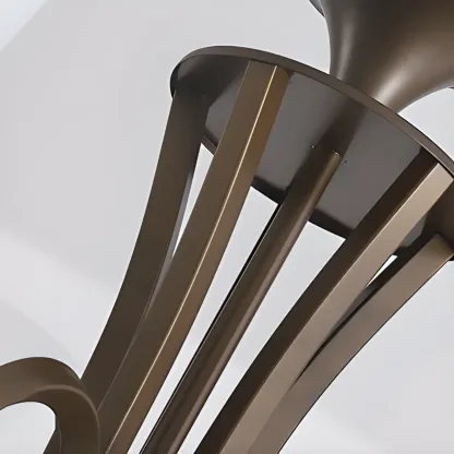 Multi-Light Vintage Metal Chandelier with White Glass Shade Image - 21