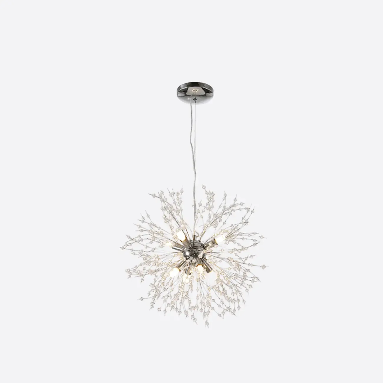 Modern Crystal Globe Chandelier with Starburst Design Image - 3