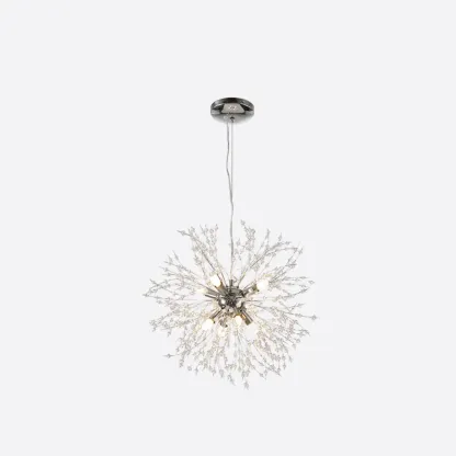 Modern Crystal Globe Chandelier with Starburst Design Image - 3