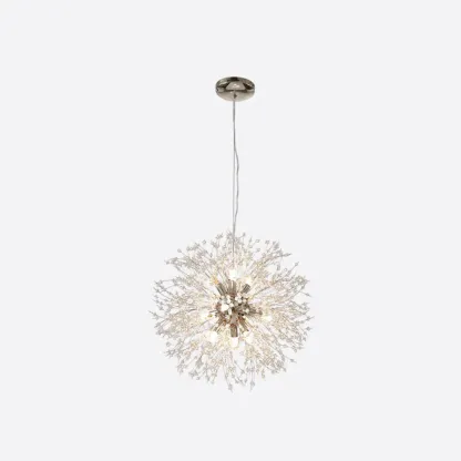 Modern Crystal Globe Chandelier with Starburst Design Image - 5