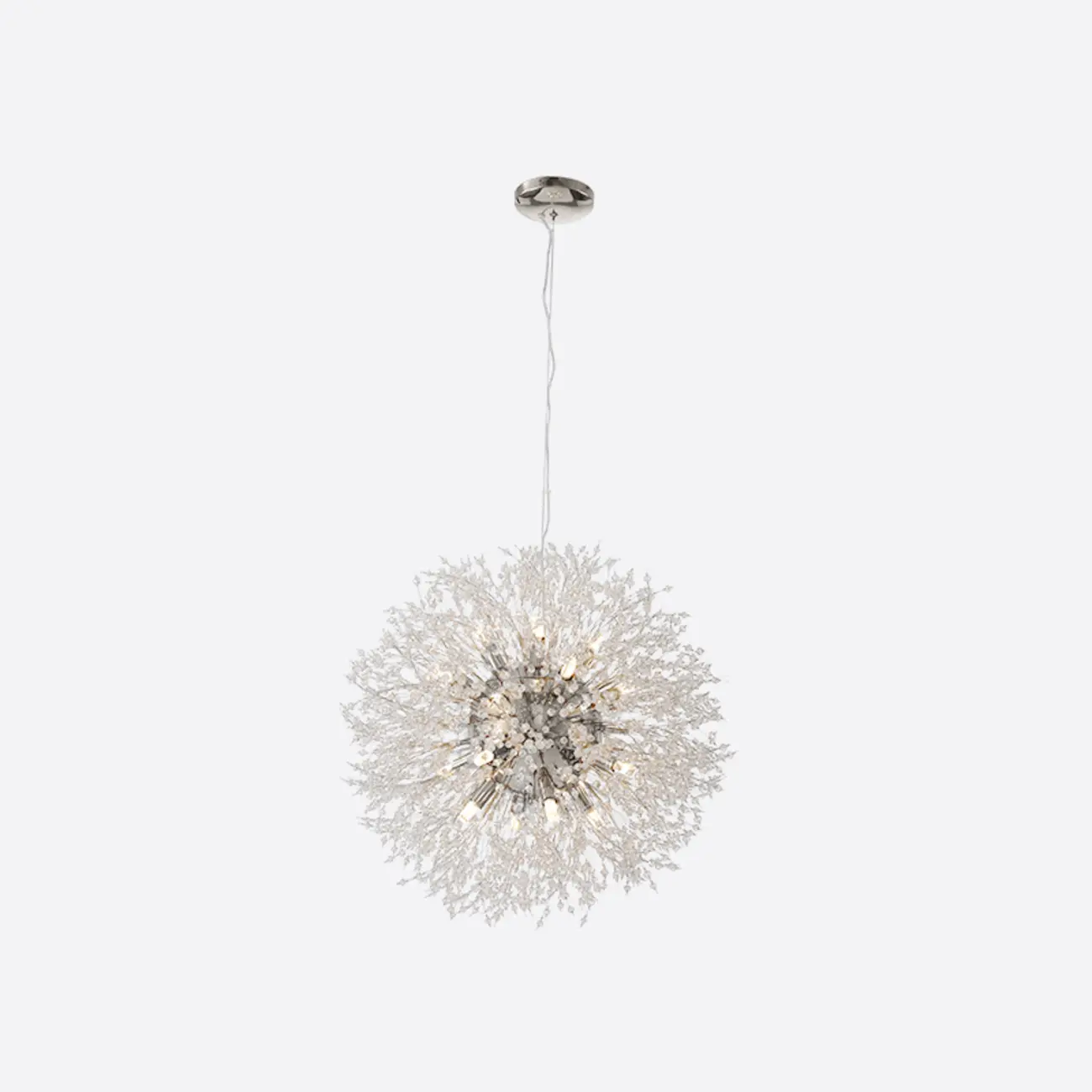 Modern Crystal Globe Chandelier with Starburst Design Image - 8 | homeyfad