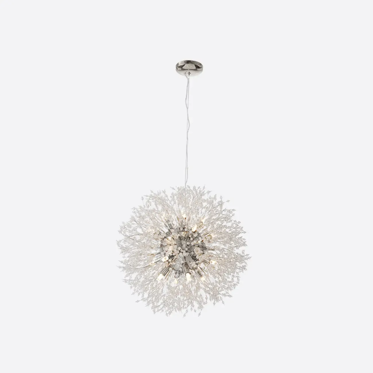 Modern Crystal Globe Chandelier with Starburst Design Image - 8