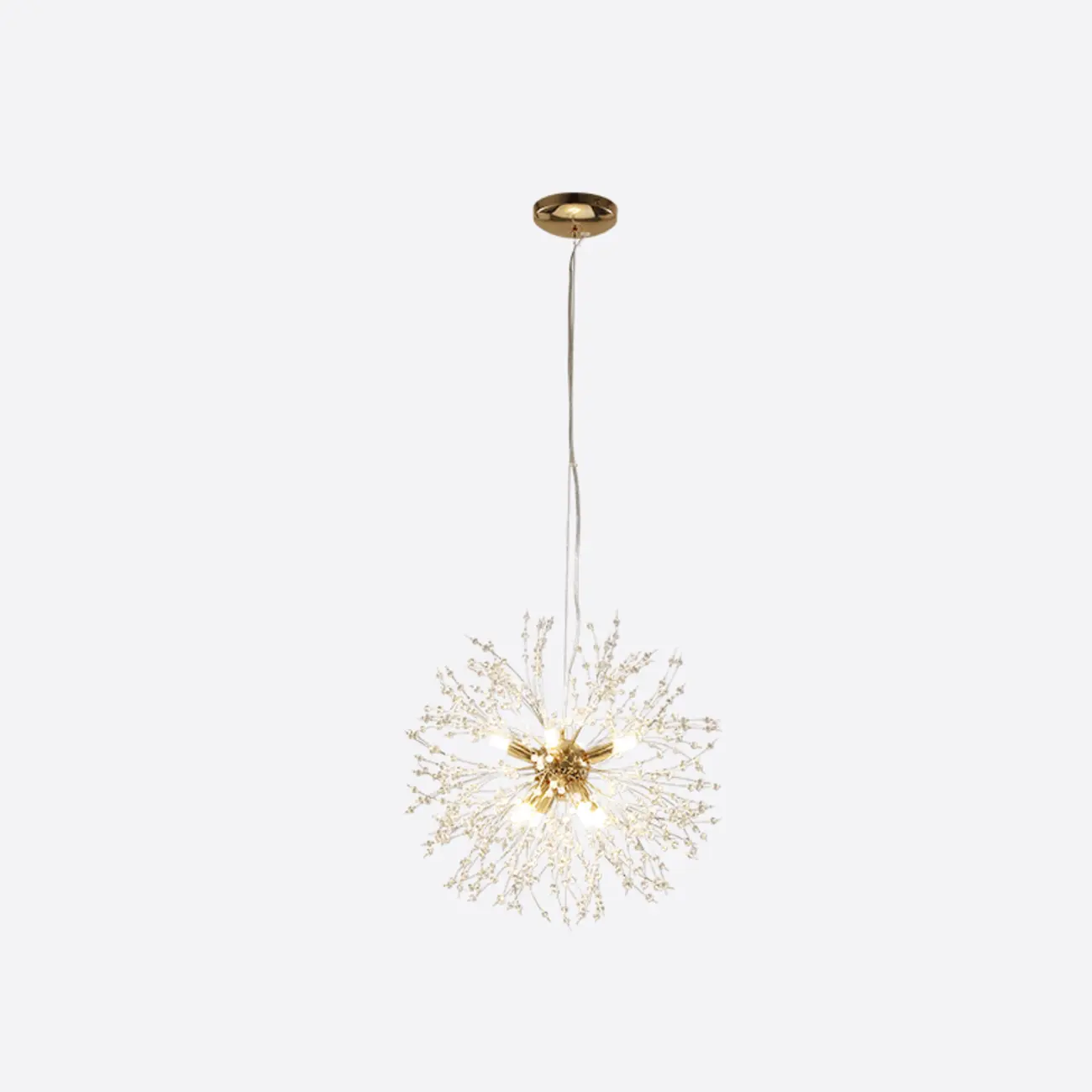 Modern Crystal Globe Chandelier with Starburst Design Image - 9 | homeyfad