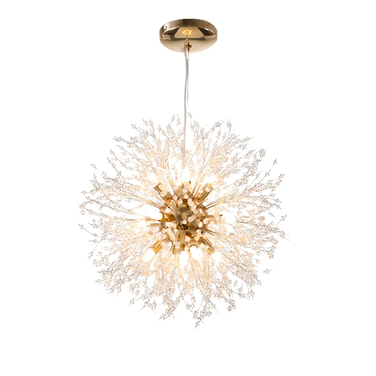 Modern Crystal Globe Chandelier with Starburst Design Image - 10 | homeyfad