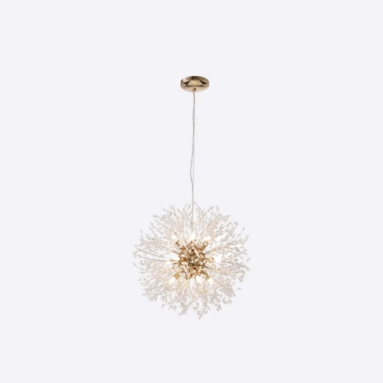 Modern Crystal Globe Chandelier with Starburst Design Image - 11 | homeyfad