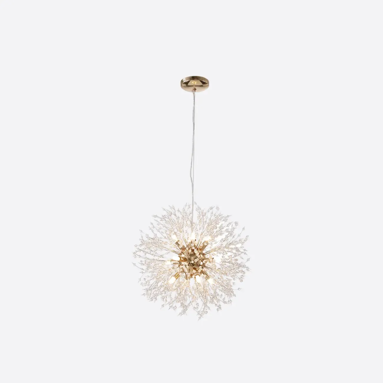 Modern Crystal Globe Chandelier with Starburst Design Image - 11
