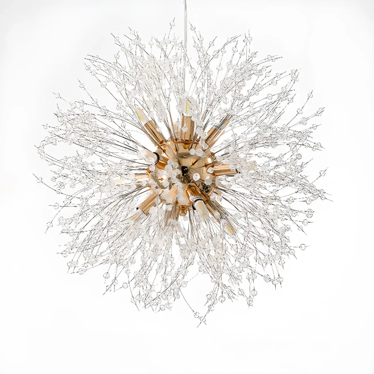 Modern Crystal Globe Chandelier with Starburst Design Image - 12