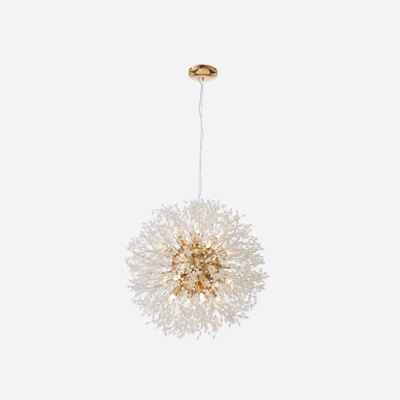 Modern Crystal Globe Chandelier with Starburst Design Image - 13