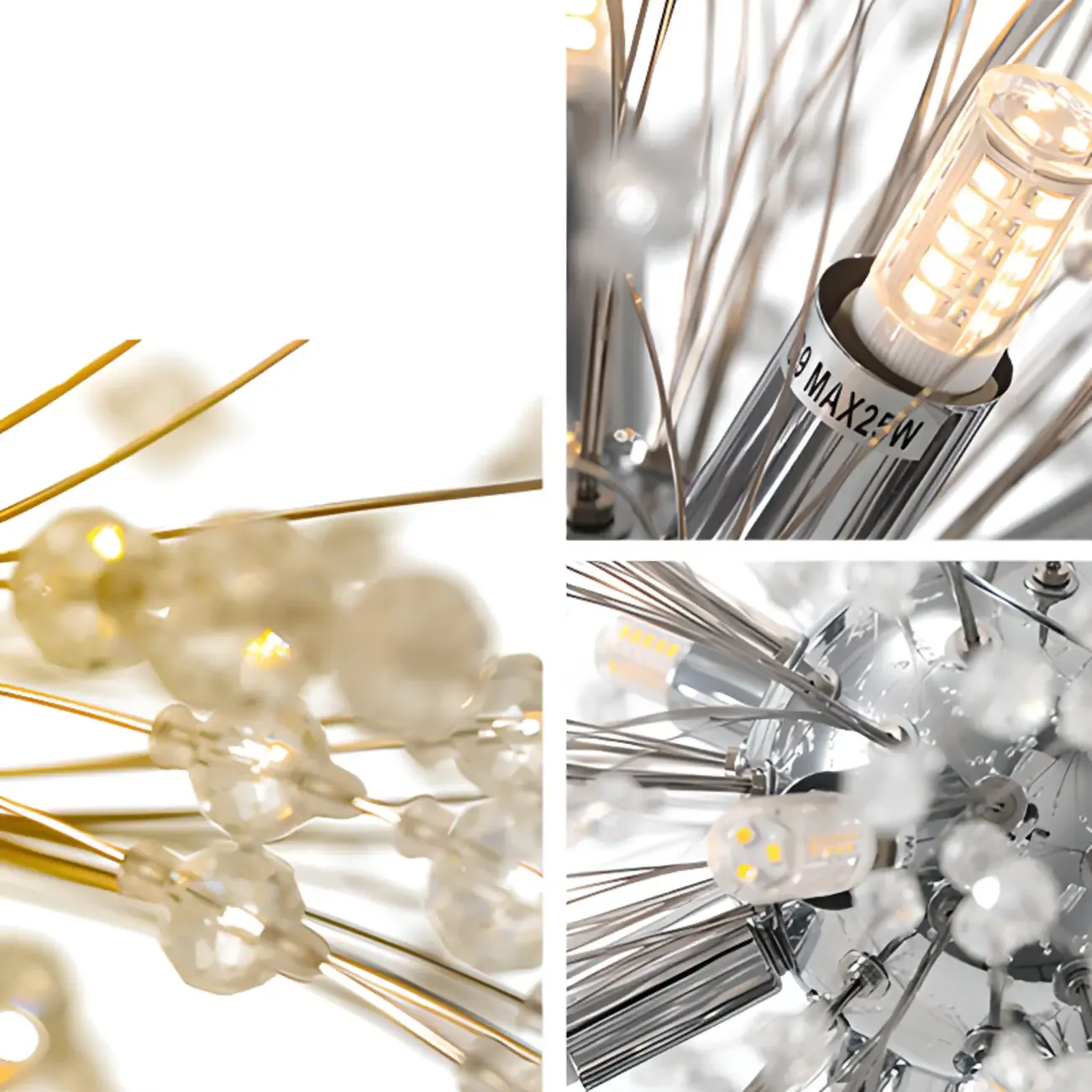 Modern Crystal Globe Chandelier with Starburst Design Image - 20