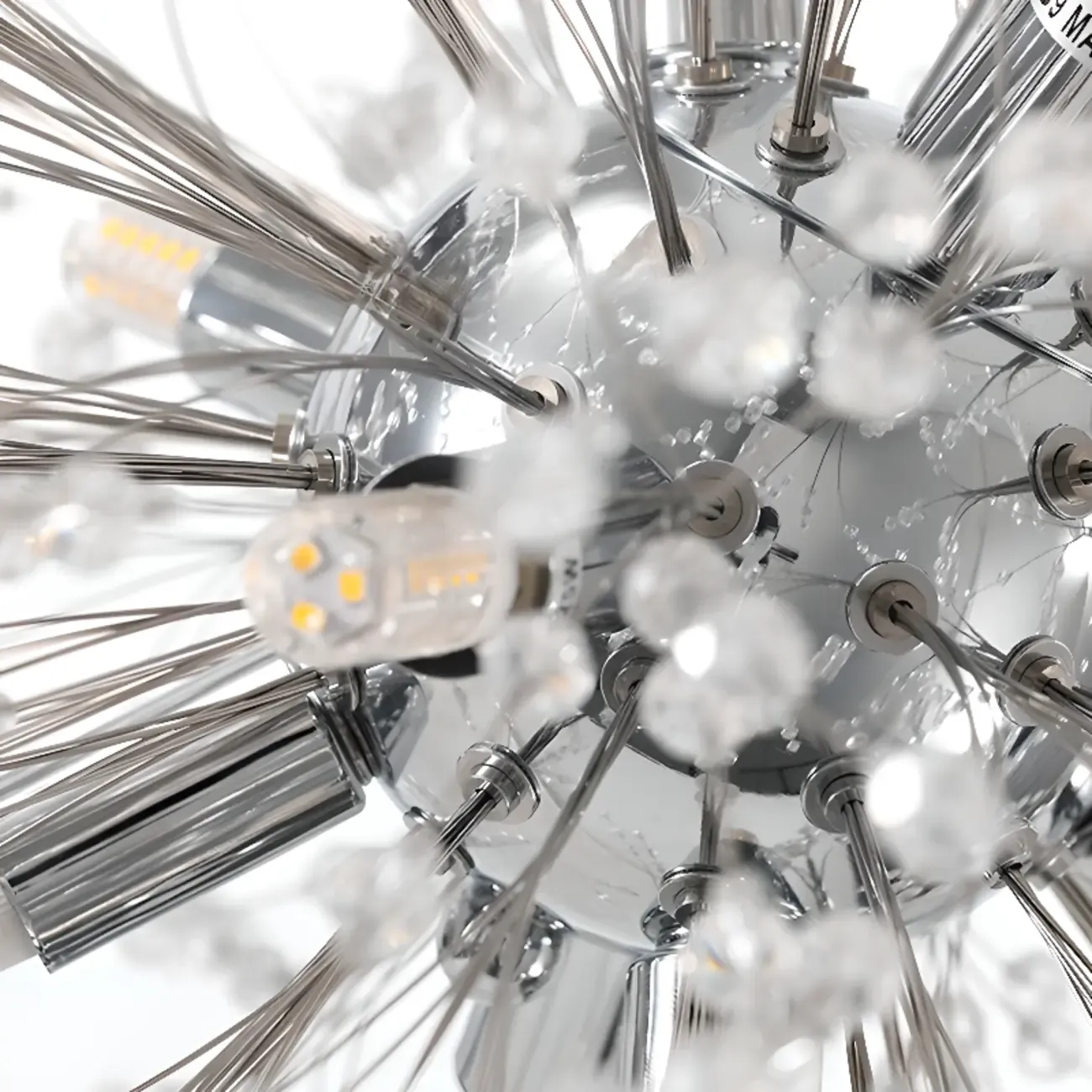 Modern Crystal Globe Chandelier with Starburst Design Image - 21