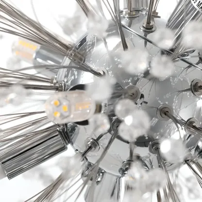 Modern Crystal Globe Chandelier with Starburst Design Image - 21