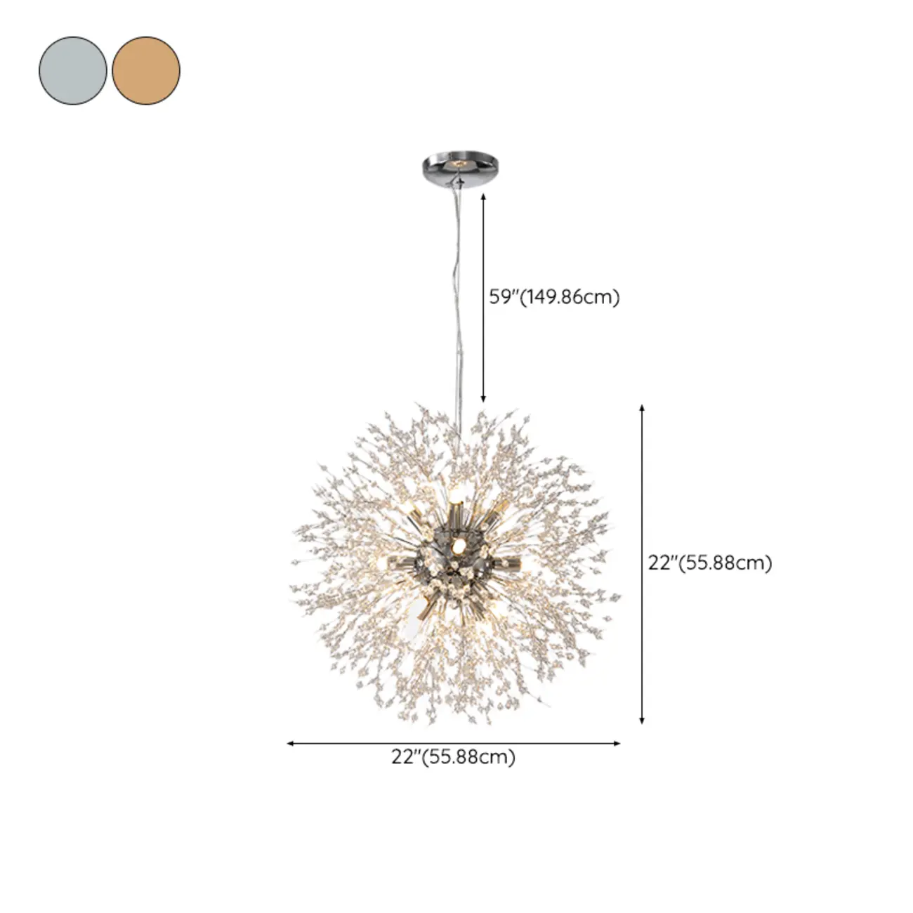 Modern Crystal Globe Chandelier with Starburst Design Image - 24 | homeyfad