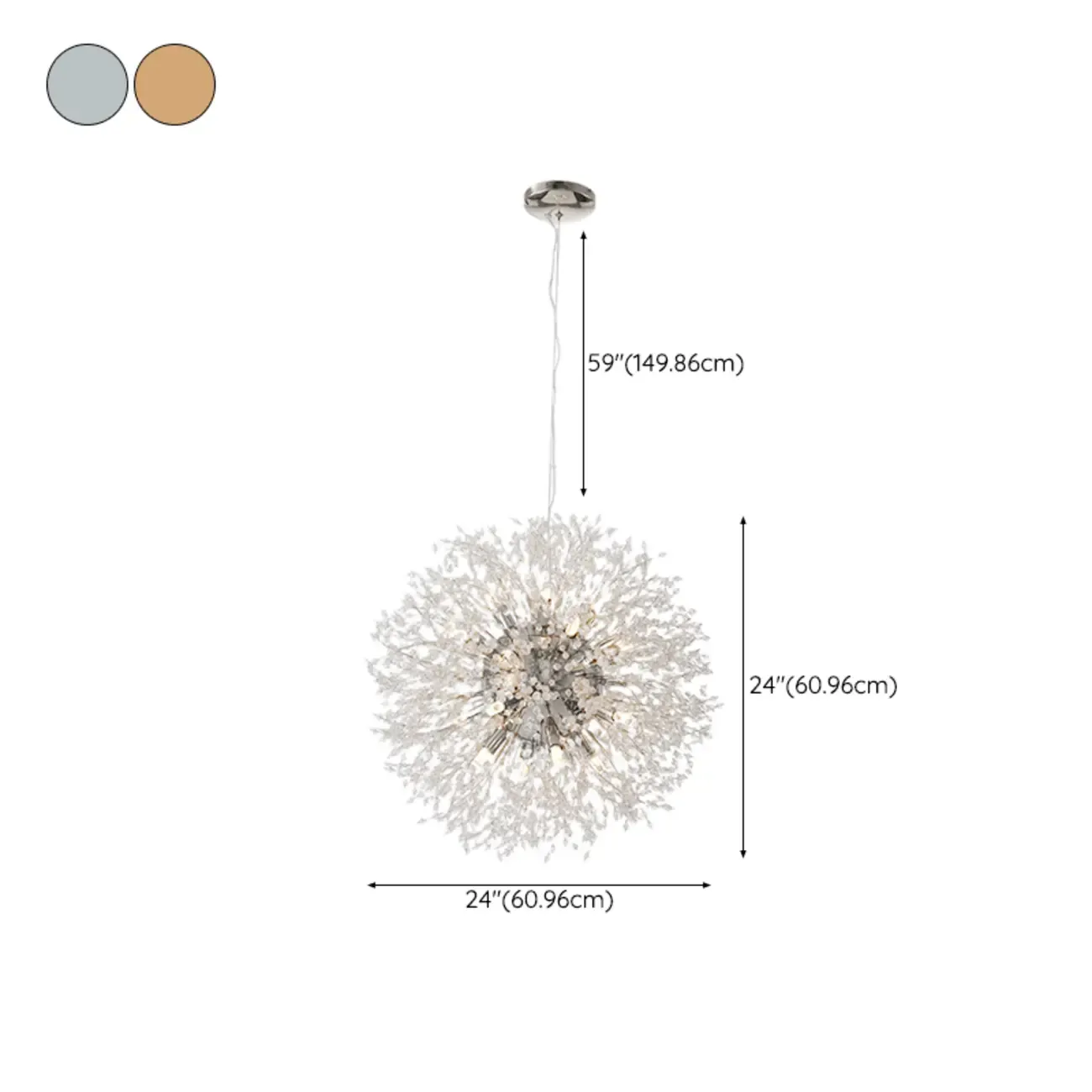 Modern Crystal Globe Chandelier with Starburst Design Image - 25