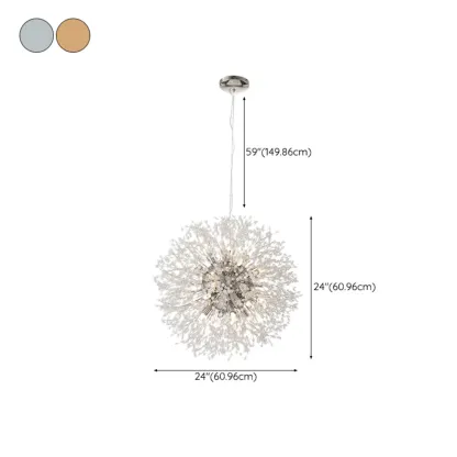 Modern Crystal Globe Chandelier with Starburst Design Image - 25