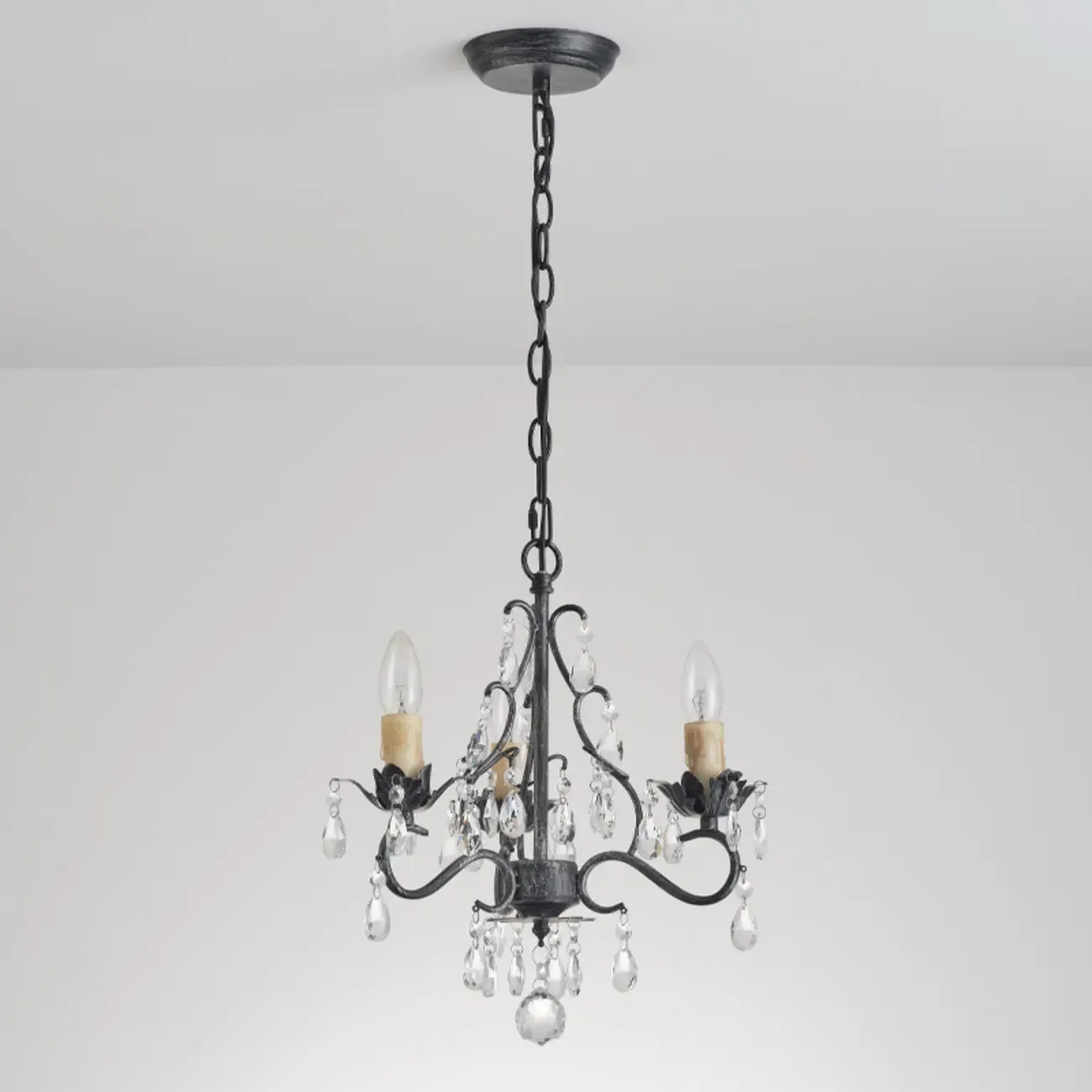 Vintage Crystal Mini Candelabra Chandelier for Dining Room Image - 2