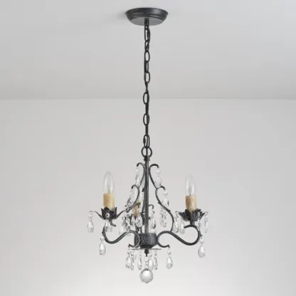 Vintage Crystal Mini Candelabra Chandelier for Dining Room Image - 2