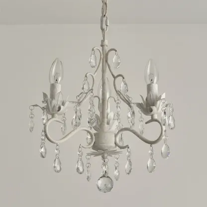 Vintage Crystal Mini Candelabra Chandelier for Dining Room Image - 3