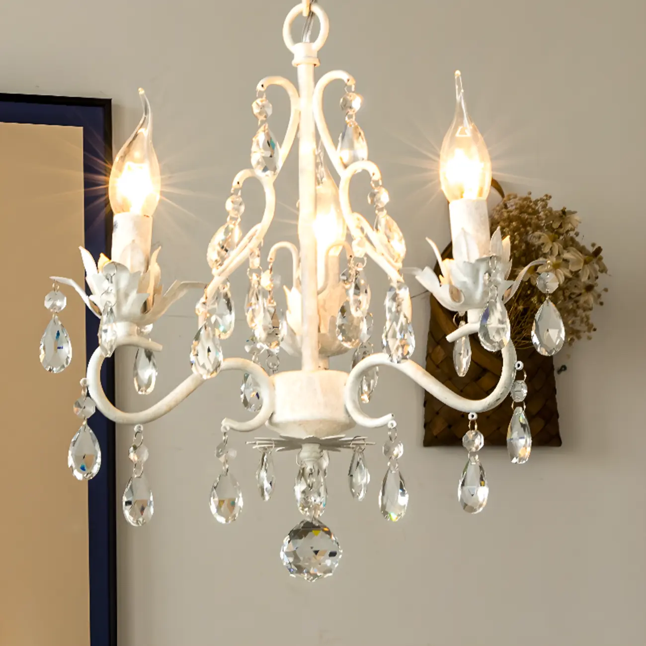 Vintage Crystal Mini Candelabra Chandelier for Dining Room Image - 6 | homeyfad