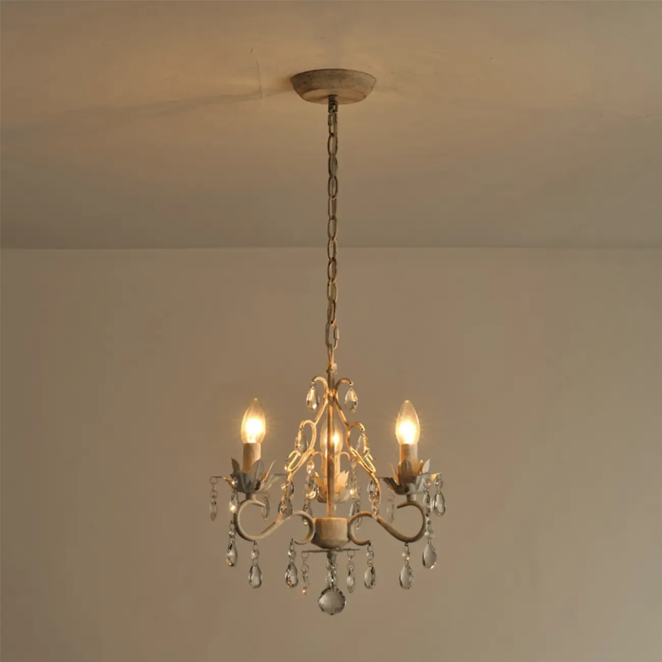 Vintage Crystal Mini Candelabra Chandelier for Dining Room Image - 8