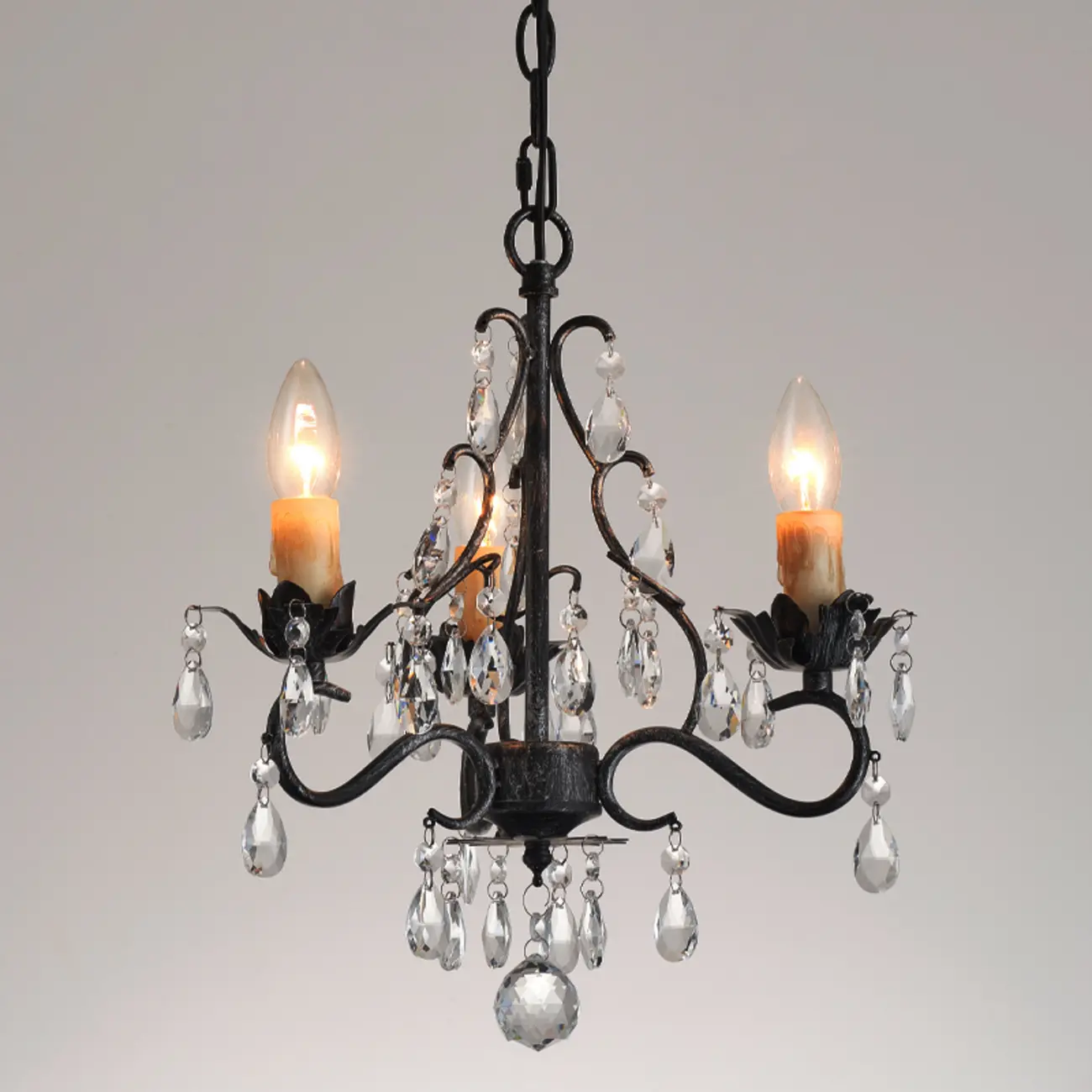 Vintage Crystal Mini Candelabra Chandelier for Dining Room Image - 9 | homeyfad