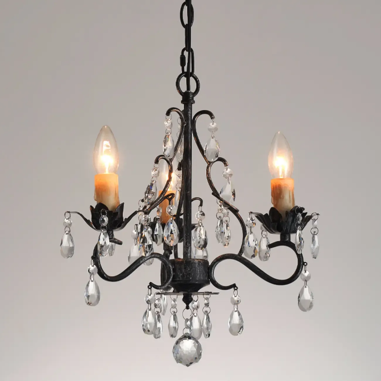 Vintage Crystal Mini Candelabra Chandelier for Dining Room Image - 9