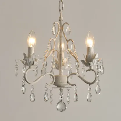 Vintage Crystal Mini Candelabra Chandelier for Dining Room Image - 10