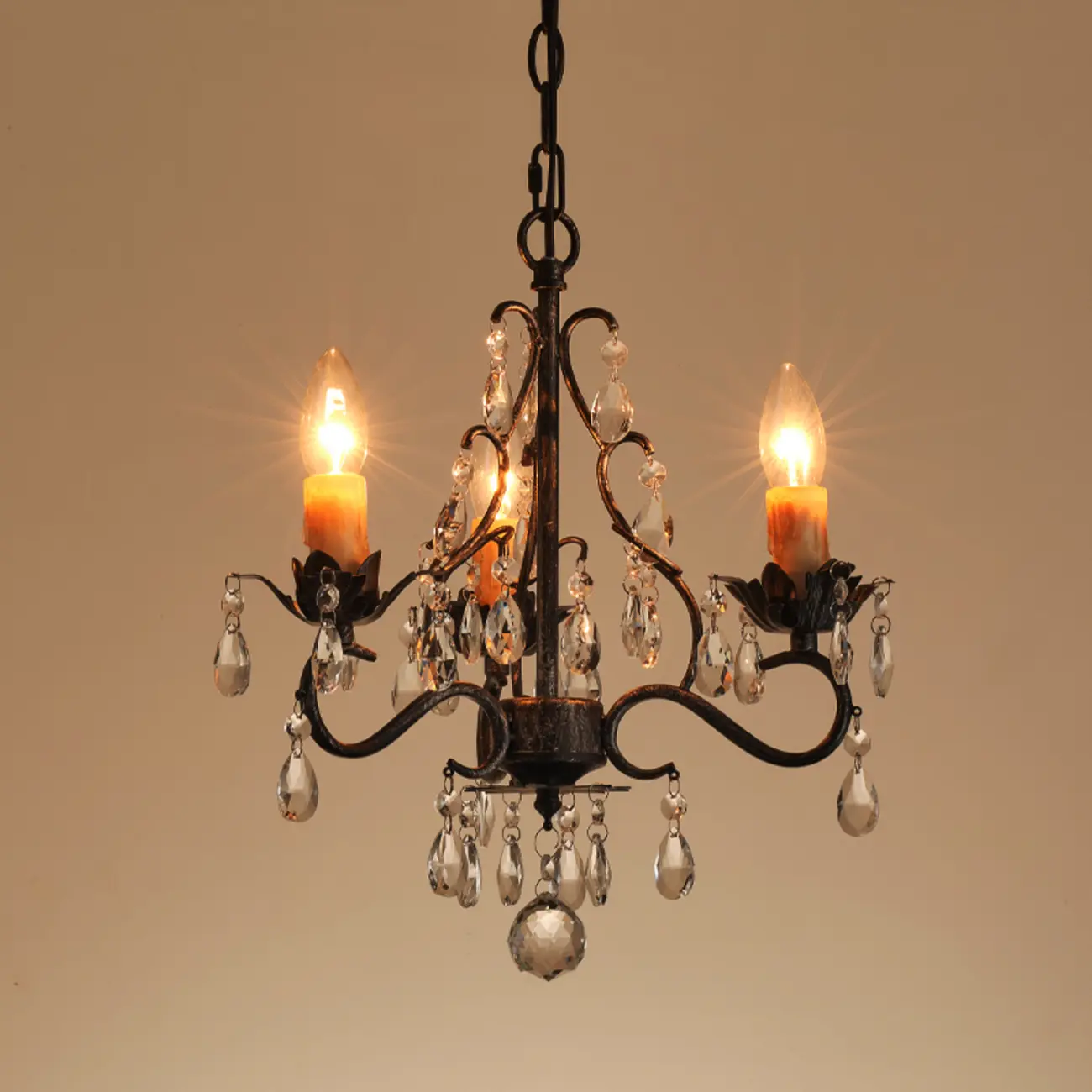 Vintage Crystal Mini Candelabra Chandelier for Dining Room Image - 11 | homeyfad