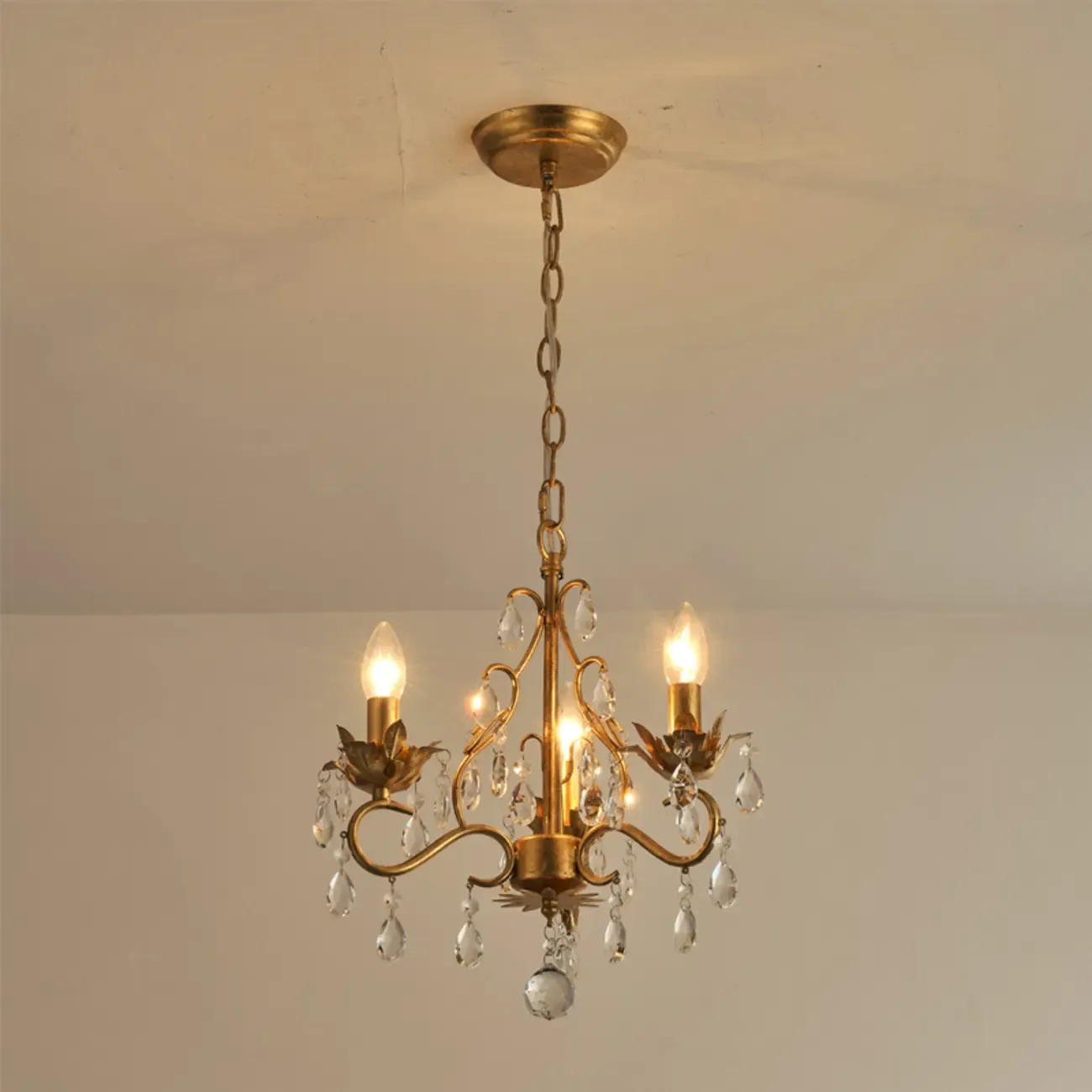 Vintage Crystal Mini Candelabra Chandelier for Dining Room Image - 12