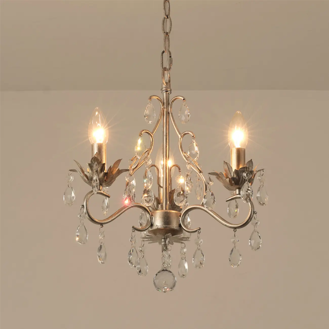 Vintage Crystal Mini Candelabra Chandelier for Dining Room Image - 13 | homeyfad