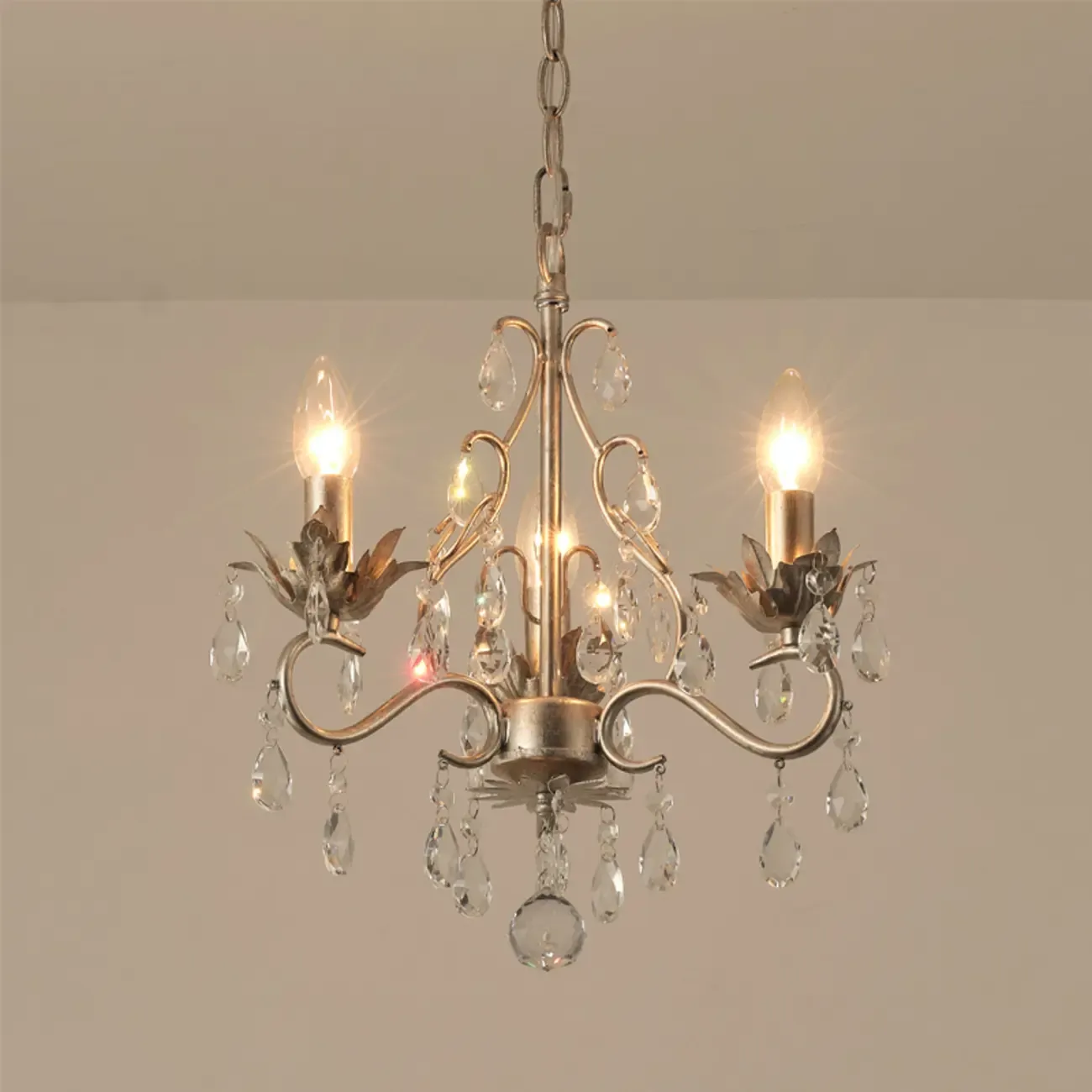 Vintage Crystal Mini Candelabra Chandelier for Dining Room Image - 13