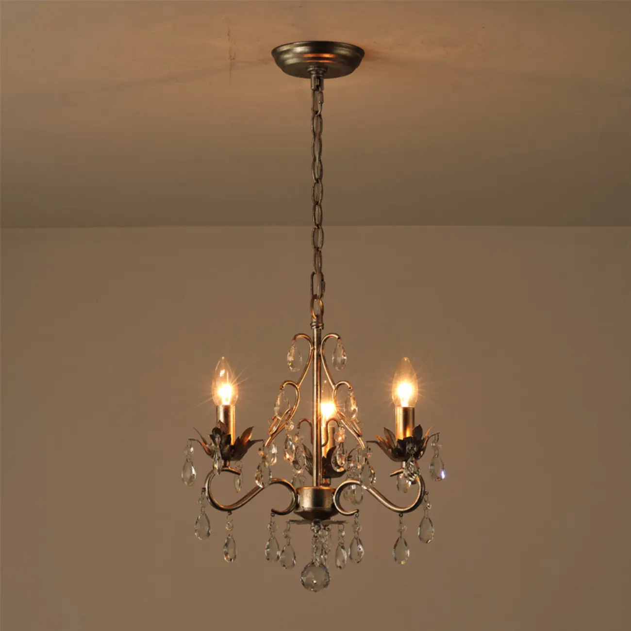 Vintage Crystal Mini Candelabra Chandelier for Dining Room Image - 14 | homeyfad