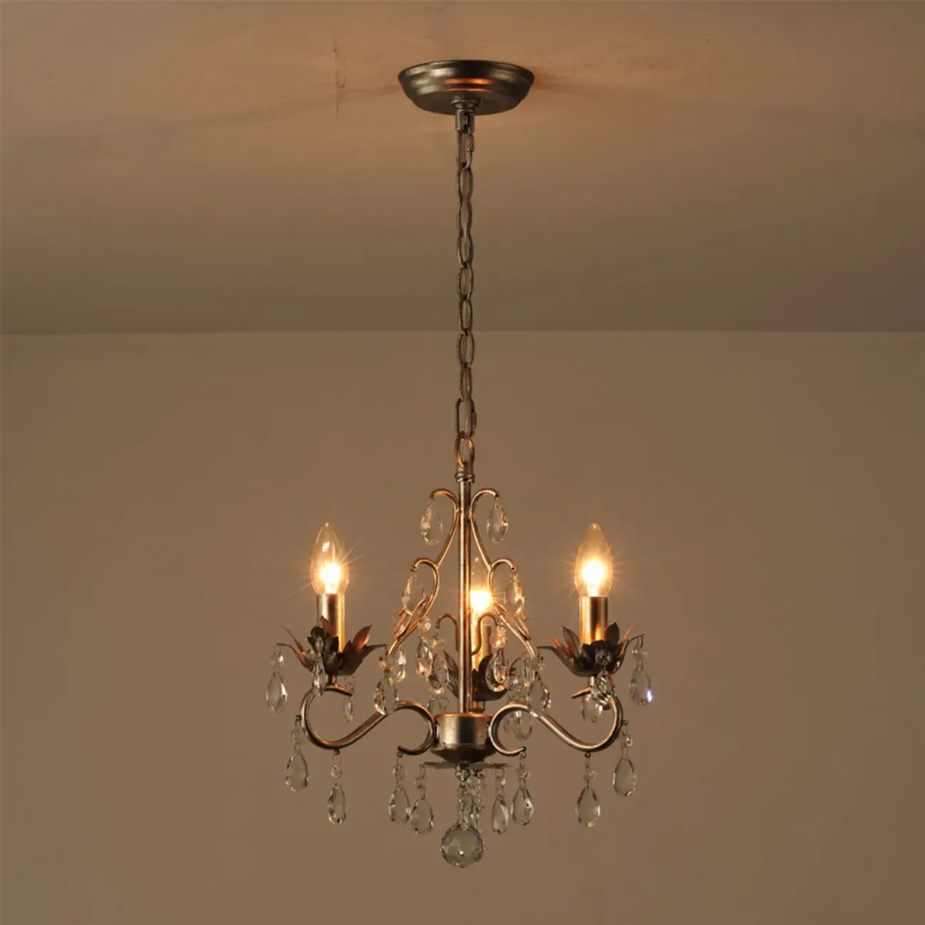 Vintage Crystal Mini Candelabra Chandelier for Dining Room Image - 14