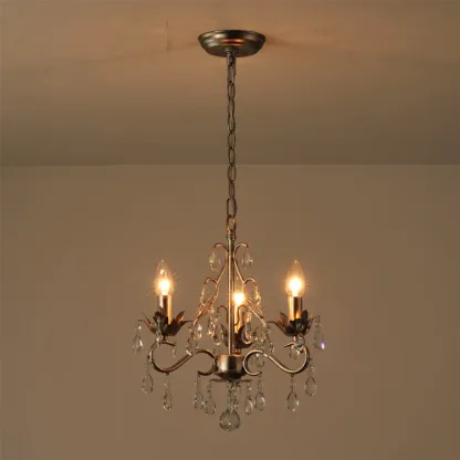 Vintage Crystal Mini Candelabra Chandelier for Dining Room Image - 14