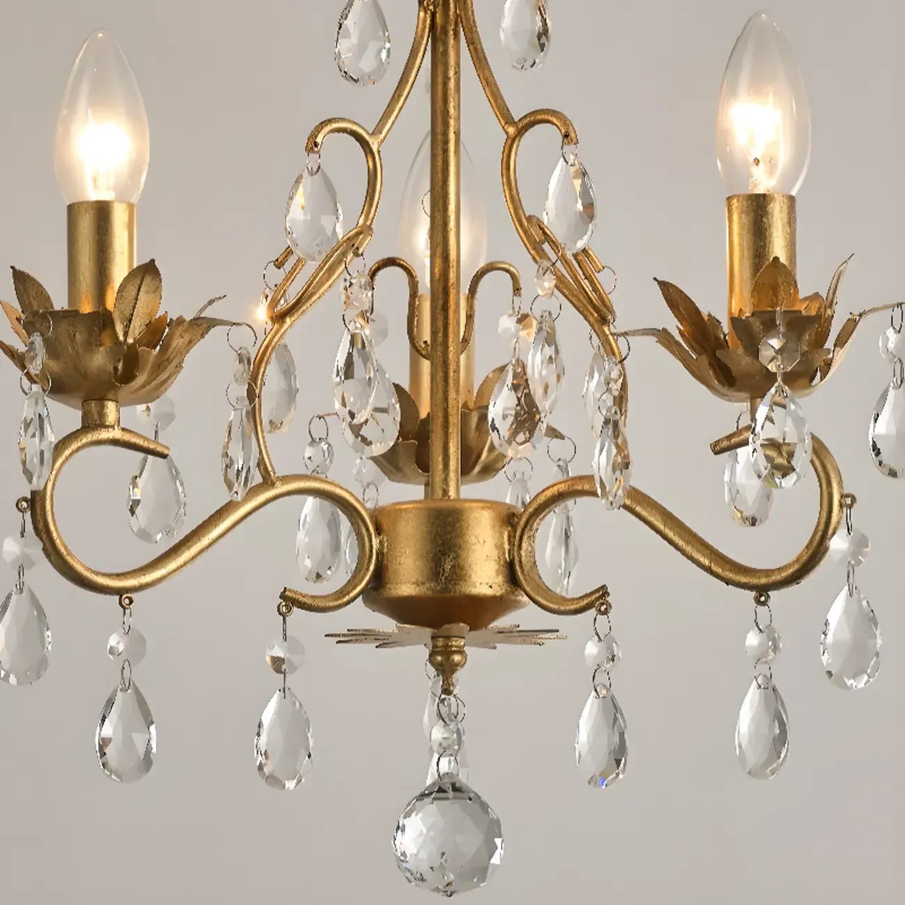 Vintage Crystal Mini Candelabra Chandelier for Dining Room Image - 15