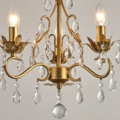 Vintage Crystal Mini Candelabra Chandelier for Dining Room Image - 15