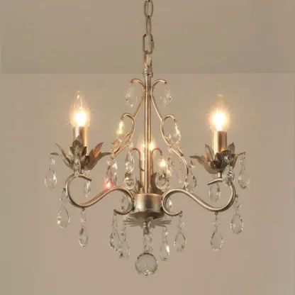 Vintage Crystal Mini Candelabra Chandelier for Dining Room Image - 16