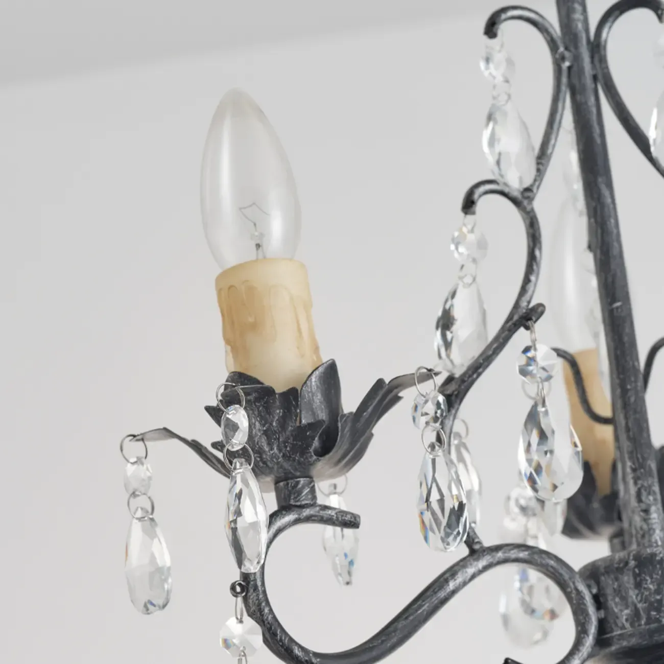 Vintage Crystal Mini Candelabra Chandelier for Dining Room Image - 18