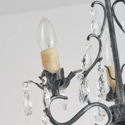 Vintage Crystal Mini Candelabra Chandelier for Dining Room Image - 18