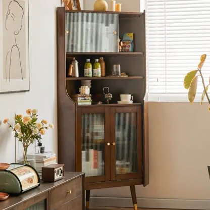 3 Legs Retro Wooden Kitchen Cabinet for Living Room Decor  Image - 6