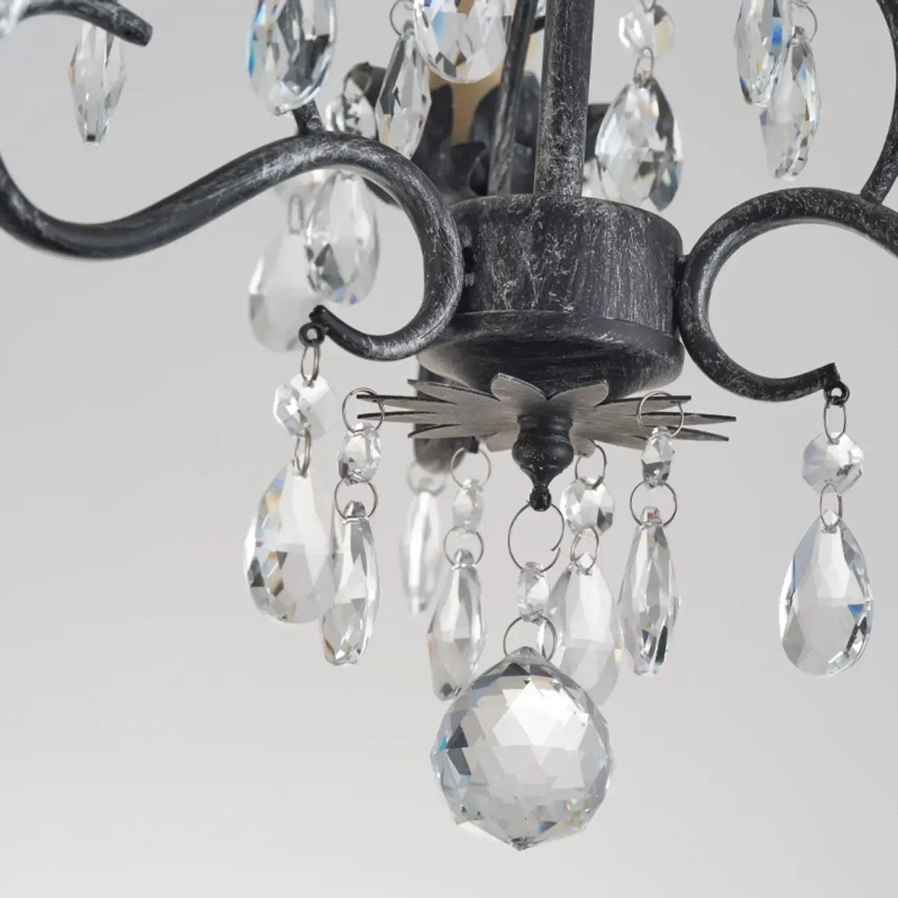 Vintage Crystal Mini Candelabra Chandelier for Dining Room Image - 19