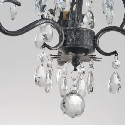 Vintage Crystal Mini Candelabra Chandelier for Dining Room Image - 19