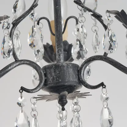 Vintage Crystal Mini Candelabra Chandelier for Dining Room Image - 20
