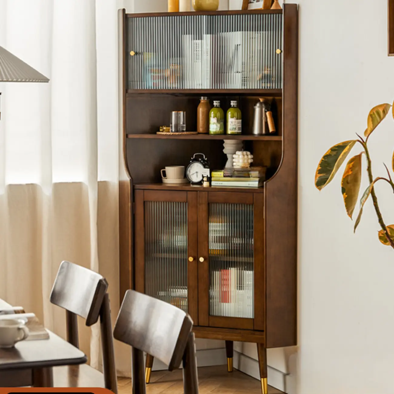 3 Legs Retro Wooden Kitchen Cabinet for Living Room Decor  Image - 8 | homeyfad