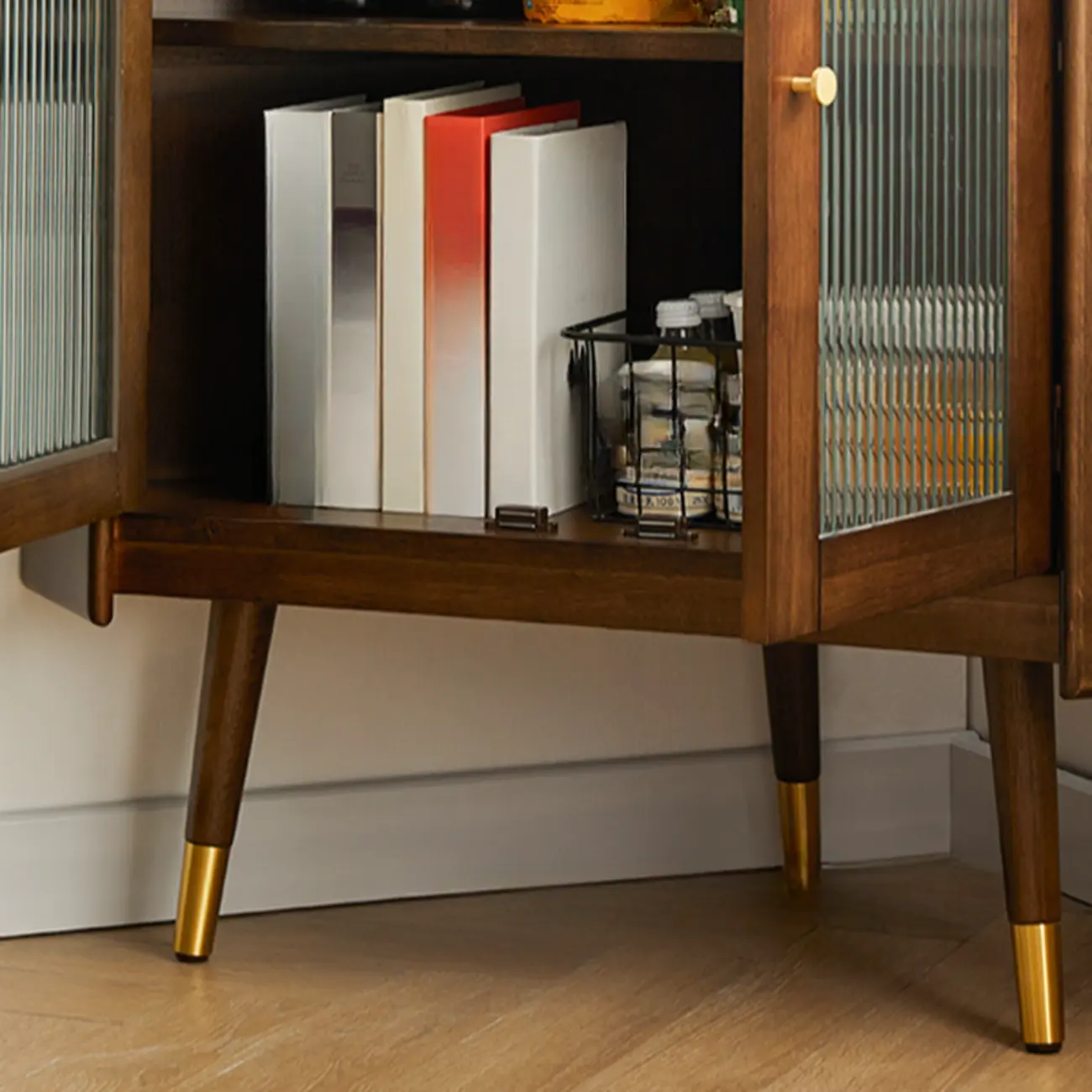 3 Legs Retro Wooden Kitchen Cabinet for Living Room Decor  Image - 10 | homeyfad