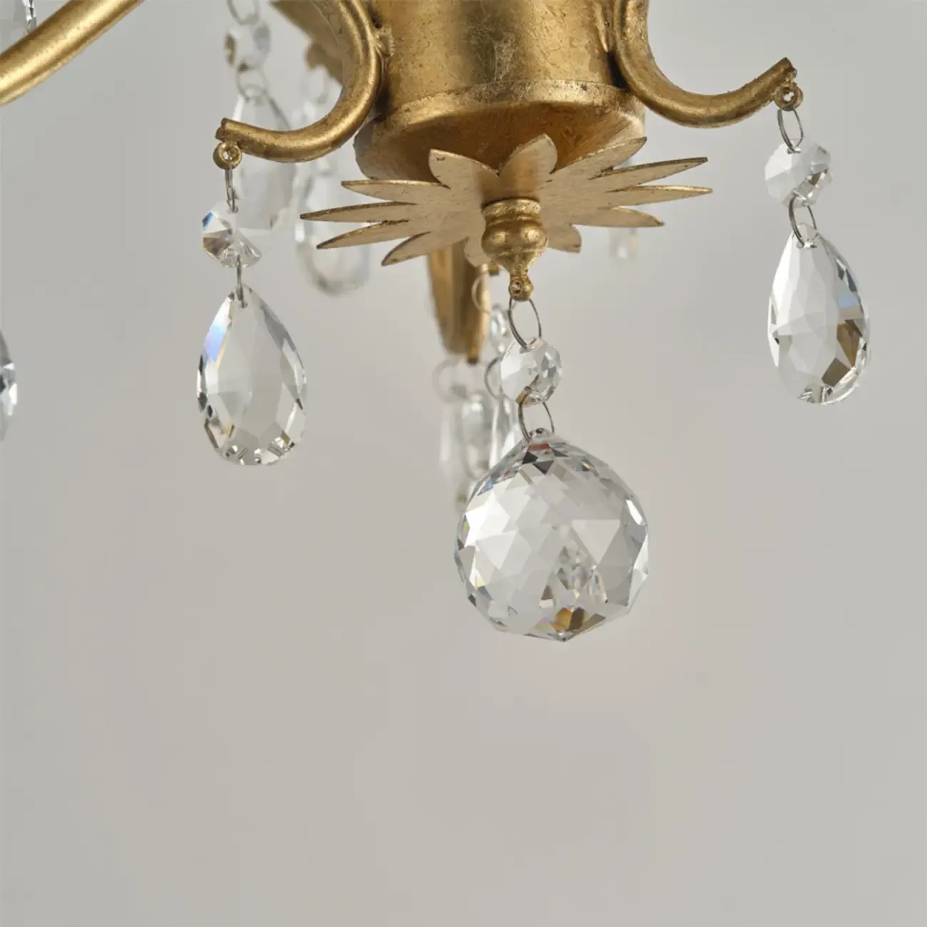 Vintage Crystal Mini Candelabra Chandelier for Dining Room Image - 23