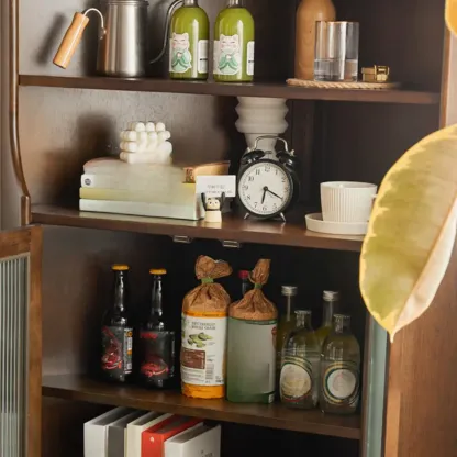 3 Legs Retro Wooden Kitchen Cabinet for Living Room Decor  Image - 11