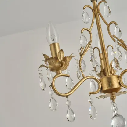 Vintage Crystal Mini Candelabra Chandelier for Dining Room Image - 24