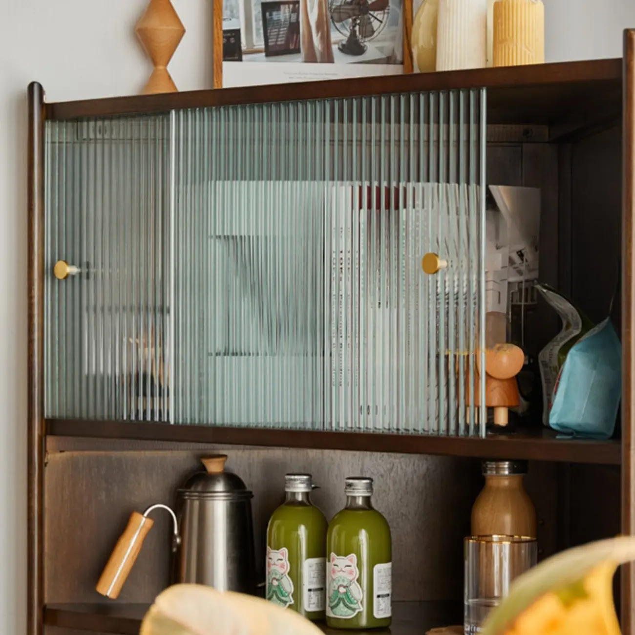 3 Legs Retro Wooden Kitchen Cabinet for Living Room Decor  Image - 12 | homeyfad