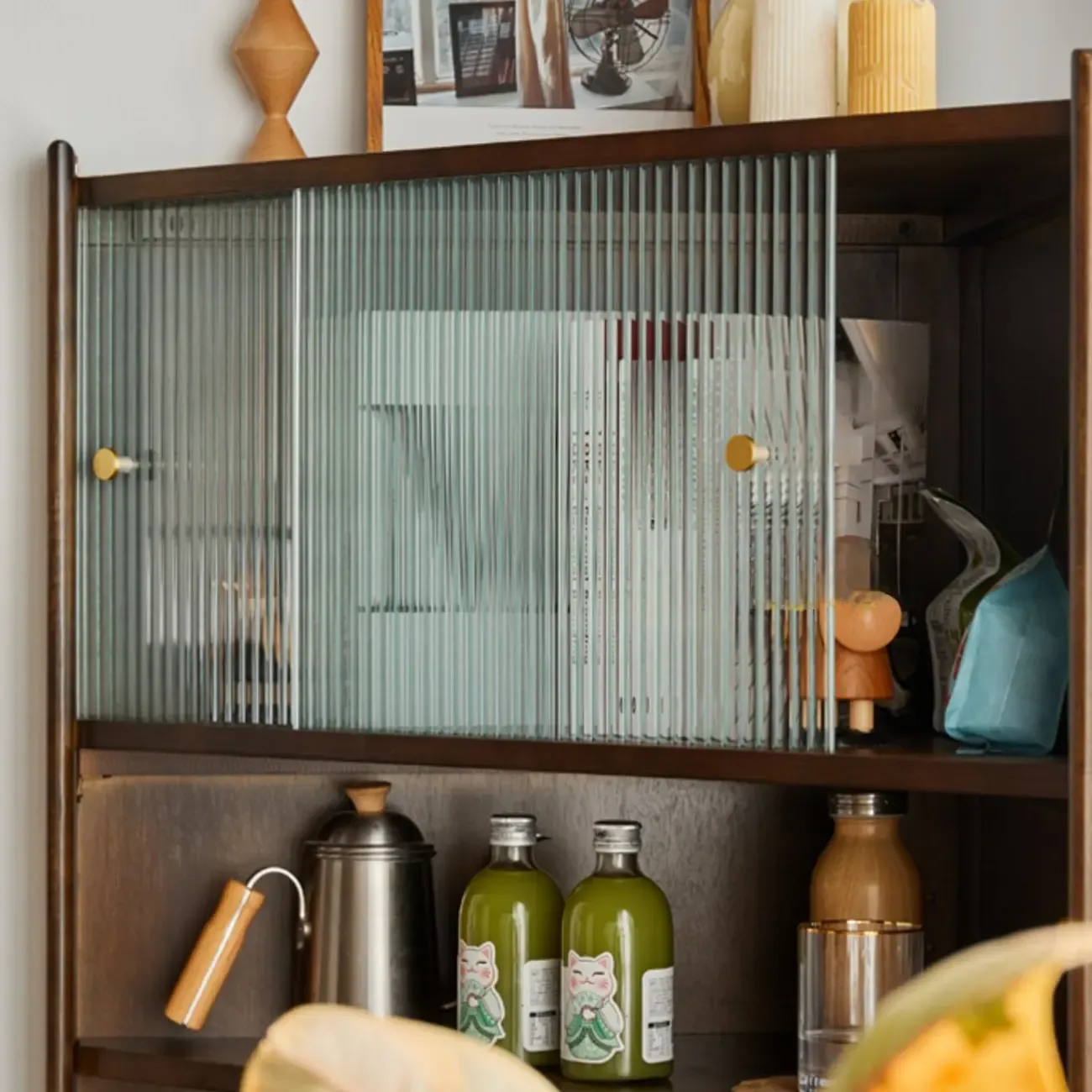 3 Legs Retro Wooden Kitchen Cabinet for Living Room Decor  Image - 12